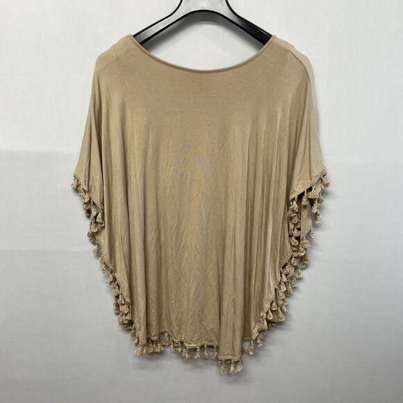NWT Chico's Women Poncho Blouse Top Shirt Size 2 Beige Rayon Blend B361 -28 - Picture 16 of 16